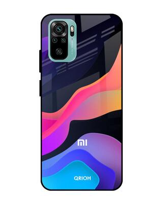 Shop Qrioh Colorful Fluid Glass Case for Xiaomi Redmi Note 10S-Front