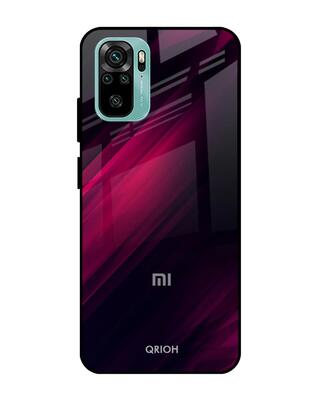 Shop Qrioh Razor Black Glass Case for Xiaomi Redmi Note 10S-Front