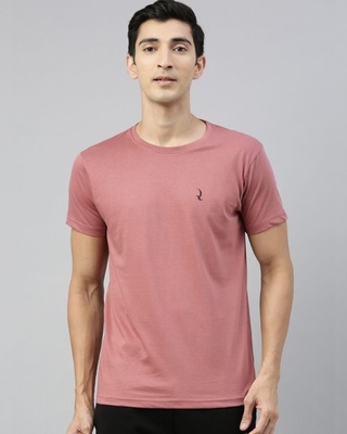 Shop Quarantine Pink Solid T-Shirt-Front