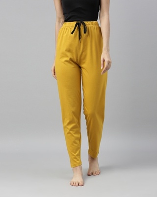 Shop Quarantine Yellow Solid Trackpants-Front