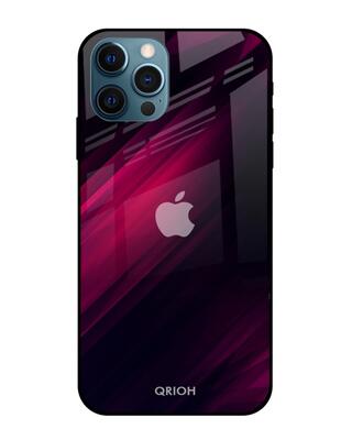 Shop Qrioh iPhone 12 Pro Max Razor Black Glass Case-Front