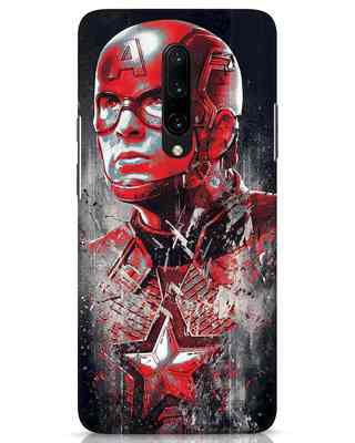 Shop Red Captain America OnePlus 7 Pro Mobile Cover-Front