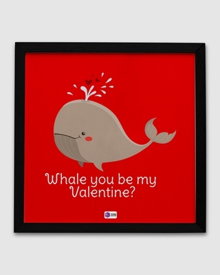 Shop Red Whale You Be My Valentine Wood Frame-Front