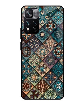 Shop Retro Art Printed Premium Glass Cover for Mi 11i HyperCharge (Shockproof, Light Weight)-Front