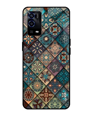 Shop Retro Art Printed Premium Glass Cover for Oppo A55 (Shock Proof, Lightweight)-Front