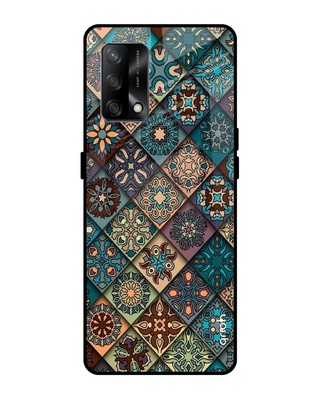 Shop Retro Art Printed Premium Glass Cover for Oppo F19 (Shock Proof, Lightweight)-Front