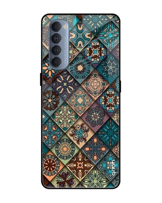 Shop Retro Art Printed Premium Glass Cover for Oppo Reno 4 Pro (Shock Proof, Lightweight)-Front