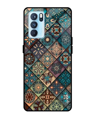 Shop Retro Art Printed Premium Glass Cover for Oppo Reno 6 5G (Shock Proof, Lightweight)-Front