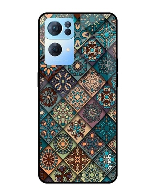 Shop Retro Art Printed Premium Glass Cover for Oppo Reno 7 Pro 5G (Shock Proof, Lightweight)-Front