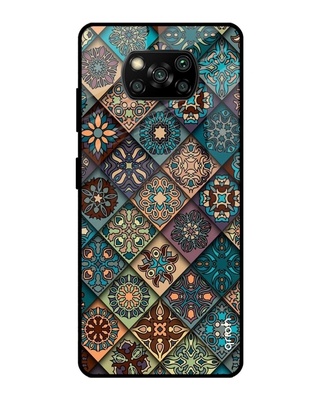 Shop Retro Art Printed Premium Glass Cover for Poco X3 Pro (Shock Proof, Lightweight)-Front