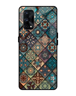 Shop Retro Art Printed Premium Glass Cover for Realme X7 (Shock Proof, Lightweight)-Front