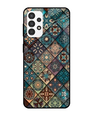 Shop Retro Art Printed Premium Glass Cover for Samsung Galaxy A13 (Shockproof, Light Weight)-Front