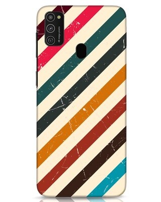 Shop Retro Stripes Samsung Galaxy M21 Mobile Cover-Front
