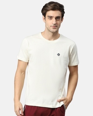 Shop Rico Organic Cotton Melange T-Shirt Light Peach-Front
