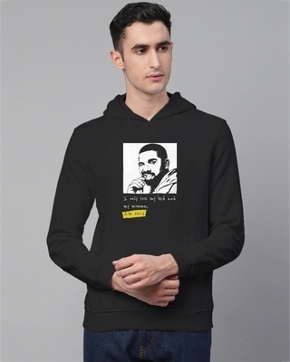 Shop Rozes.in Men's Black Drake Regular Fit Hoodie-Front