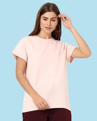 Shop Seashell Pink Boyfriend T-Shirt-Front
