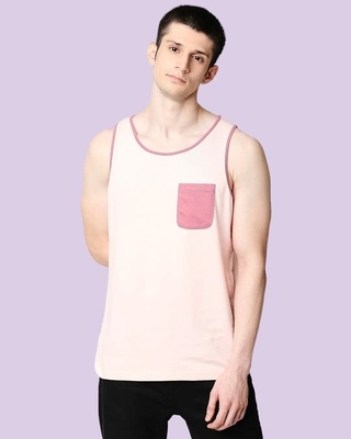 Shop Seashell Pink-Heater Rose Contrast Binding Pocket Vest-Front