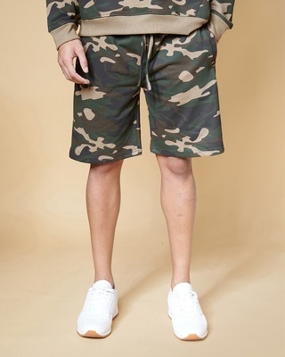 Shop Seina Camo Jogger Shorts-Front