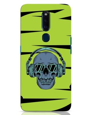 Shop Skull Headphone Neon Oppo F11 Pro Mobile Cover-Front