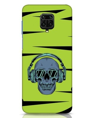 Shop Skull Headphone Neon Xiaomi Redmi Note 9 Pro Mobile Cover-Front