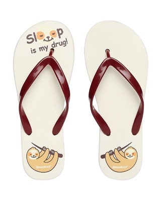 Shop Sleeping Sloth Women's Flip-Flops-Front