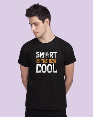 Shop Smart Is The New Cool Half Sleeve T-Shirt Black-Front