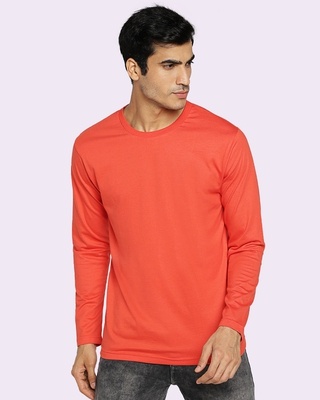 Shop Smoke Red Full Sleeve T-Shirt-Front