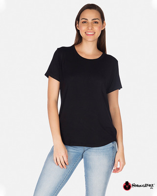 Shop Women's Tencel Black T-Shirt-Front