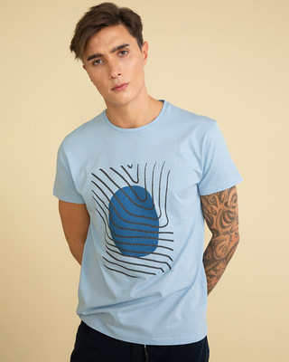 Shop Snitch Fingerprint Cool Blue Graphic T-Shirt-Front