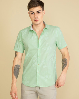 Shop Snitch Floret Green Shirt-Front