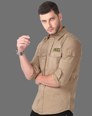 Shop Snitch Suave Sand Brown Shirt-Front