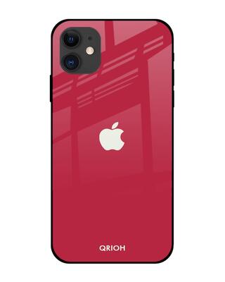 Shop Qrioh iPhone 12 mini Solo Maroon Glass case-Front