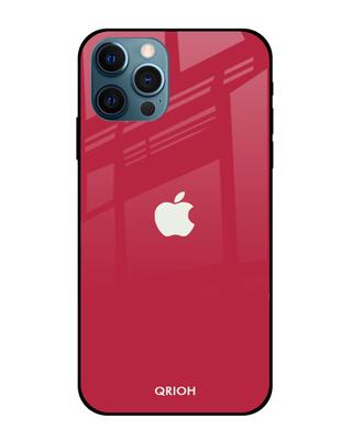 Shop Qrioh iPhone 12 Pro Max Solo Maroon Glass case-Front