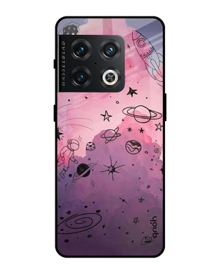 Shop Space Doodles Printed Premium Glass Cover for OnePlus 10 Pro (Shock Proof, Lightweight)-Front