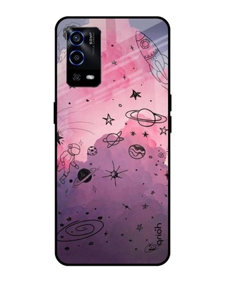 Shop Space Doodles Printed Premium Glass Cover for Oppo A55 (Shock Proof, Lightweight)-Front