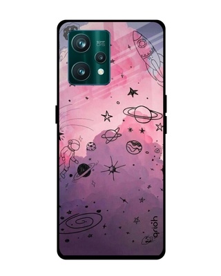 Shop Space Doodles Printed Premium Glass Cover For Realme 9 Pro 5G (Shockproof, Light Weight)-Front