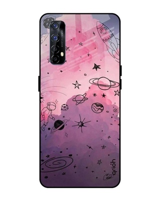 Shop Space Doodles Printed Premium Glass Cover for Realme Narzo 20 Pro (Shock Proof, Lightweight)-Front