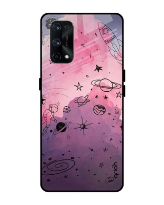 Shop Space Doodles Printed Premium Glass Cover for Realme X7 Pro (Shock Proof, Lightweight)-Front