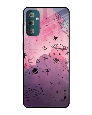Shop Space Doodles Printed Premium Glass Cover for Samsung Galaxy F23 5G (Shock Proof, Light Weight)-Front