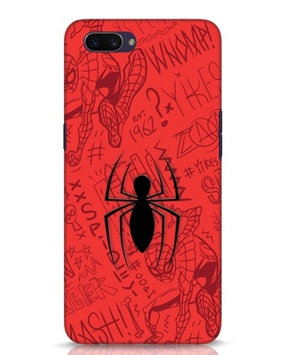 Shop Spider Doodle 3D Designer Cover for Oppo A3S-Front
