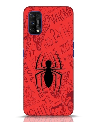 Shop Spider Doodle 3D Designer Cover for Realme 7 Pro-Front