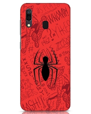 Shop Spider Doodle 3D Designer Cover for Samsung Galaxy A30-Front