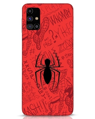 Shop Spider Doodle 3D Designer Cover for Samsung Galaxy M31s-Front