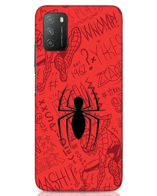 Shop Spider Doodle 3D Designer Cover for Xiaomi Poco M3-Front