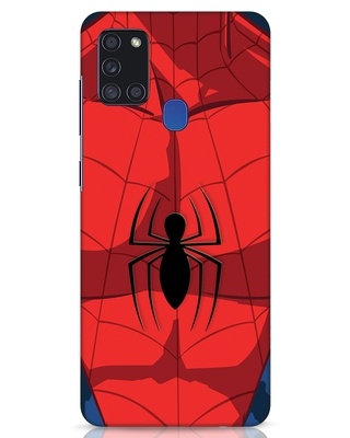 Shop Spider Suit 3D Designer Cover for Samsung Galaxy A21s-Front