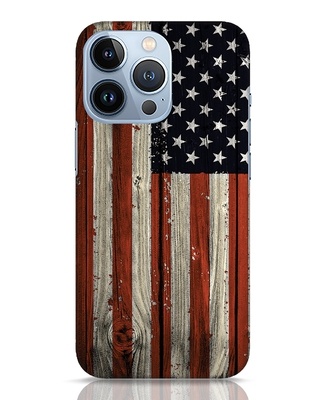 Shop Stars And Stripes Wood Designer Hard Cover for iPhone 13 Pro-Front