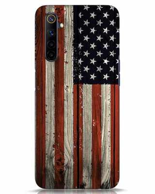 Shop Stars And Stripes Wood Realme 6i Mobile Cover-Front