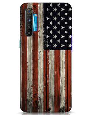 Shop Stars And Stripes Wood Realme XT Mobile Cover-Front