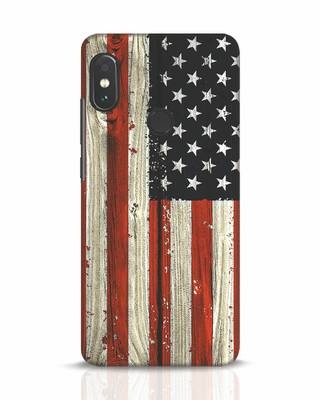 Shop Stars And Stripes Wood Xiaomi Redmi Note 5 Pro Mobile Cover-Front