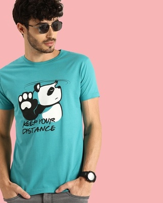 Shop Stay Away Panda Half Sleeve T-Shirt-Front